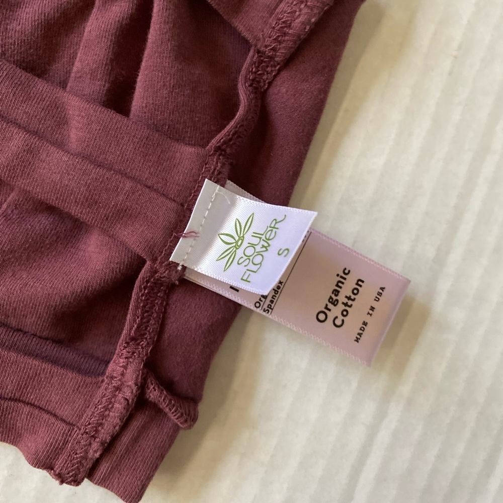 Soul Flower Organic Cotton Bralette Plum Burgundy Size S - Picture 3 of 11